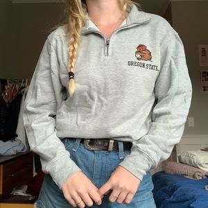 OREGON STATE UNIVERSITY HALF ZIP CREWNECK